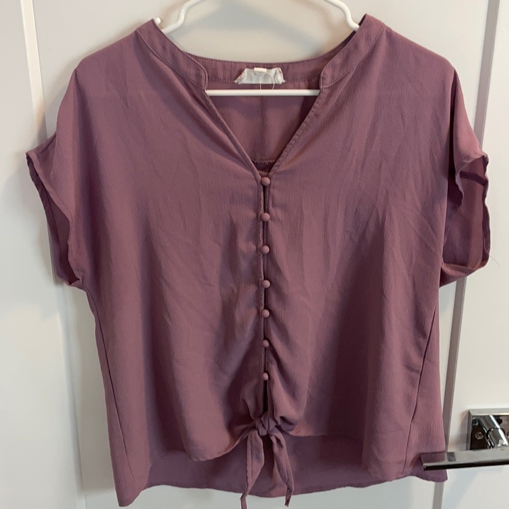 Purple, Pink Rose blouse, large